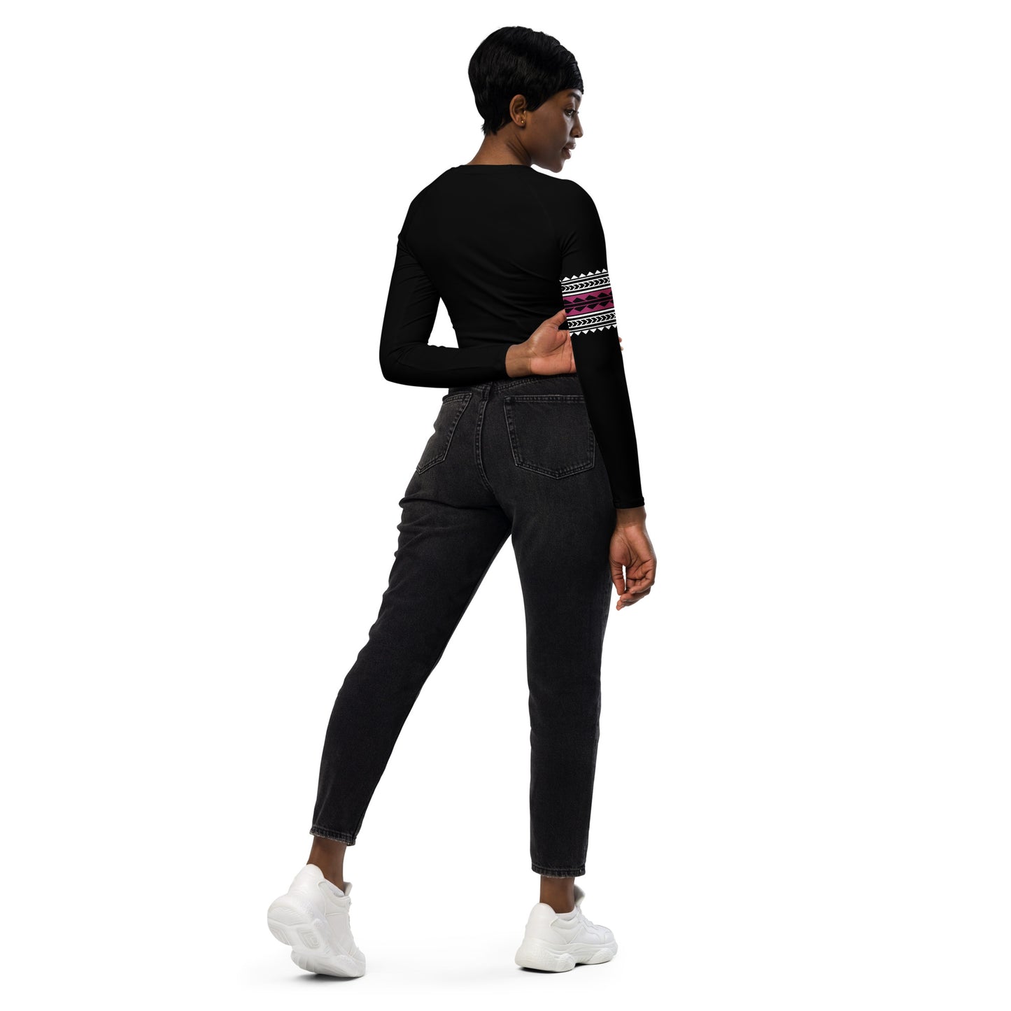 Lady Savage Battle Mark Long Sleeve Crop Rashguard