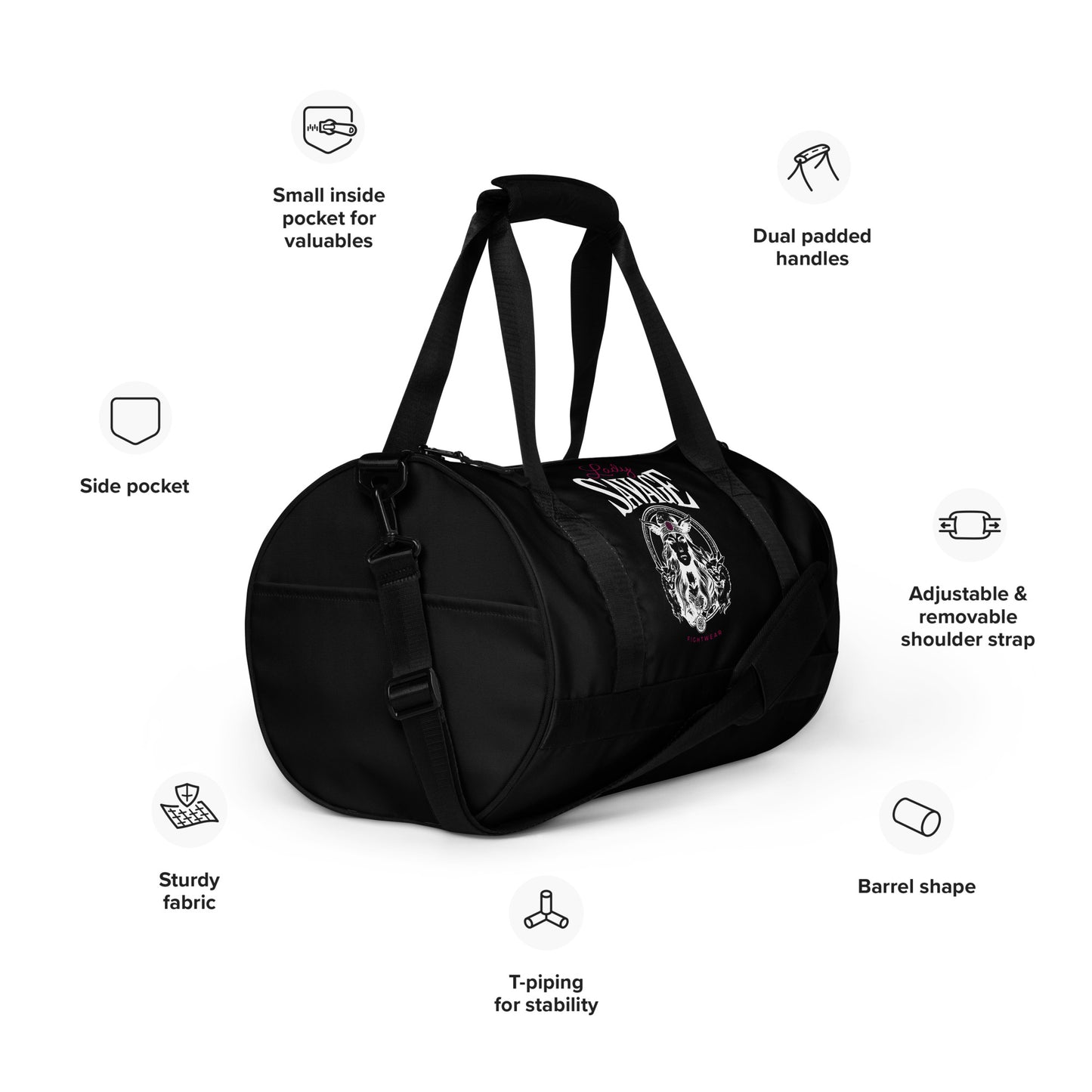 Lady Savage Armor Gym Bag - Warrior Laura Black