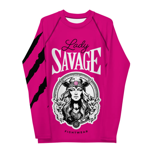 Lady Savage Battle Mark Rashguard - Savage Robyn Pink/ Black