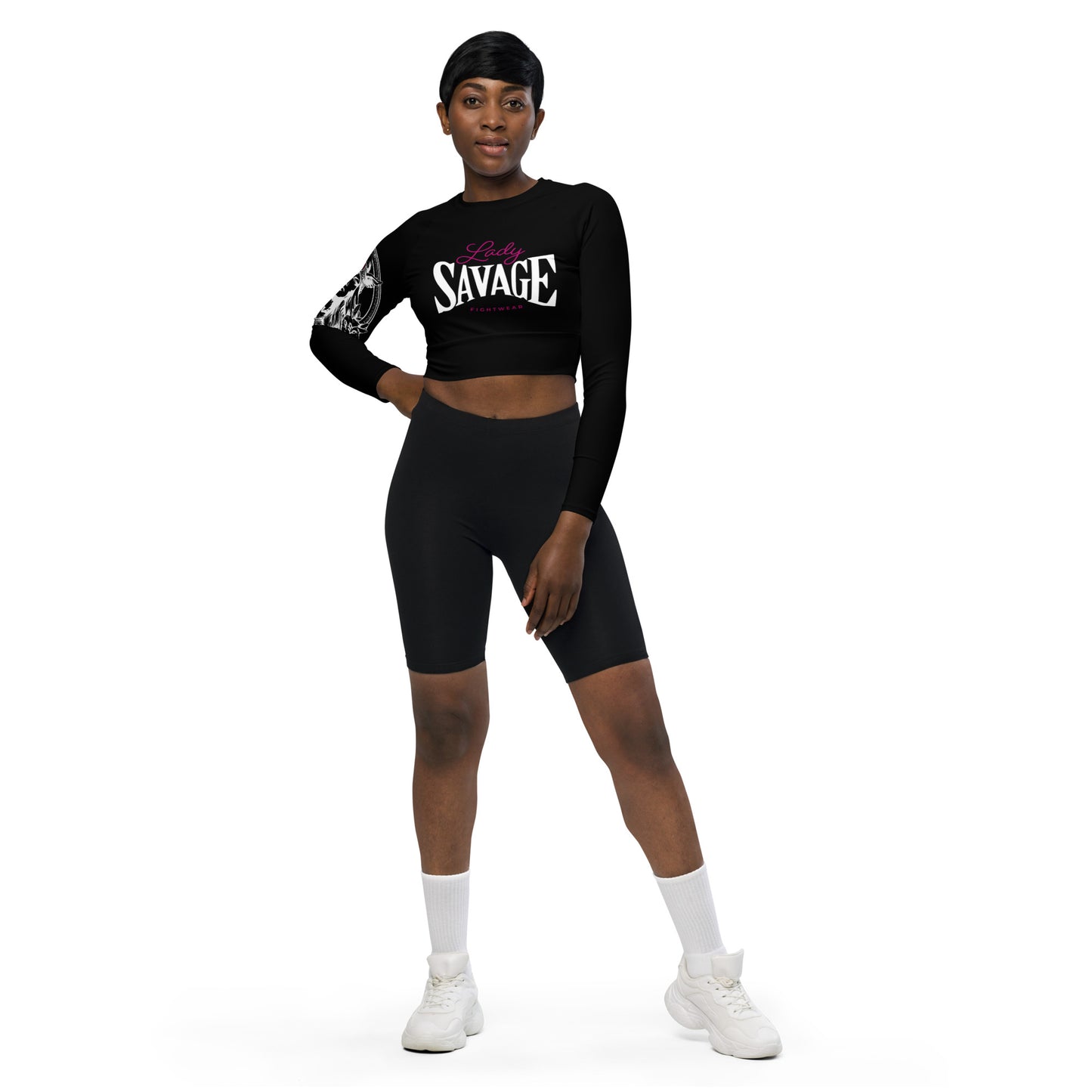 Lady Savage Long Sleeve Crop Rashguard