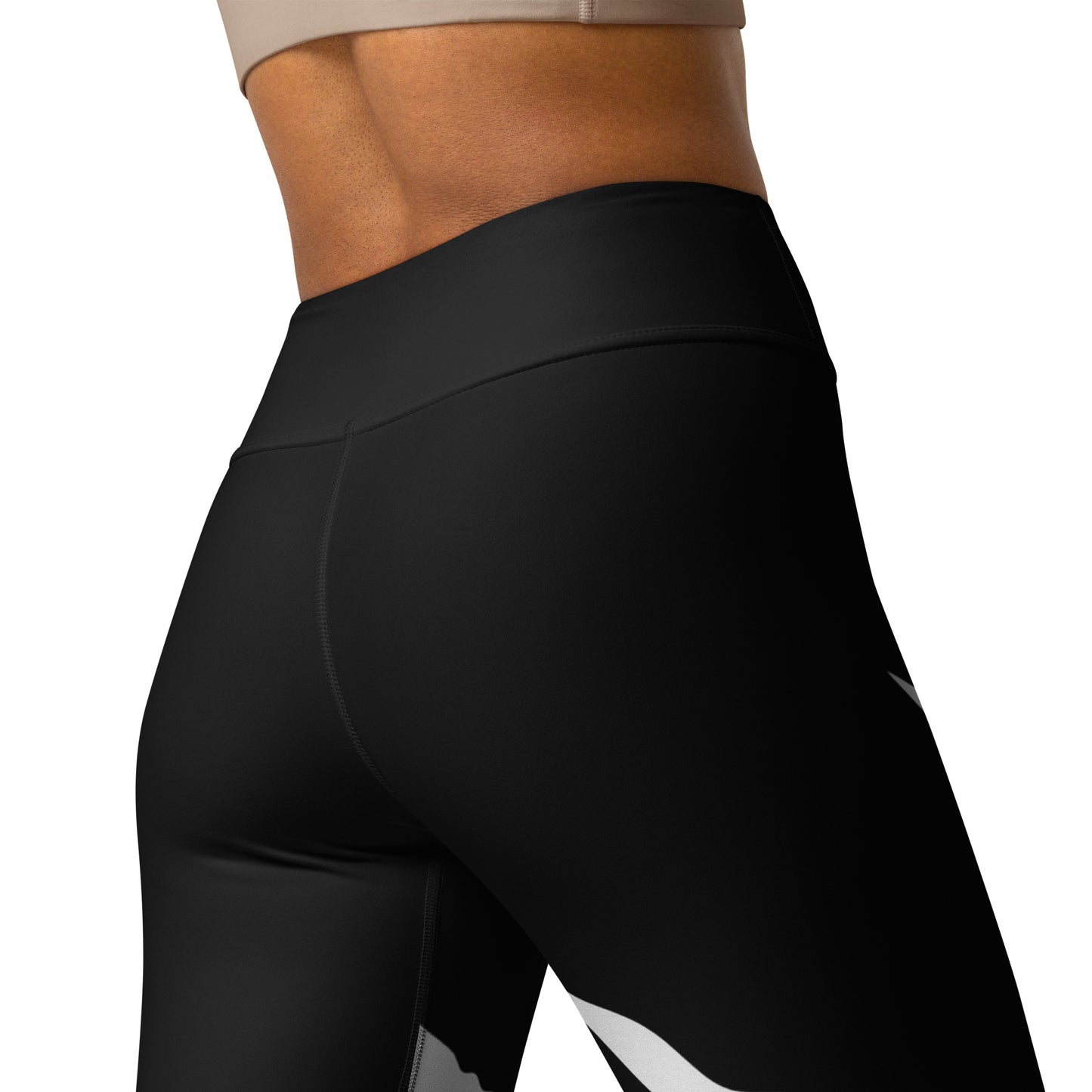 Lady Savage Battle Mark Athletic Leggings - Warrior Laura Black/ White