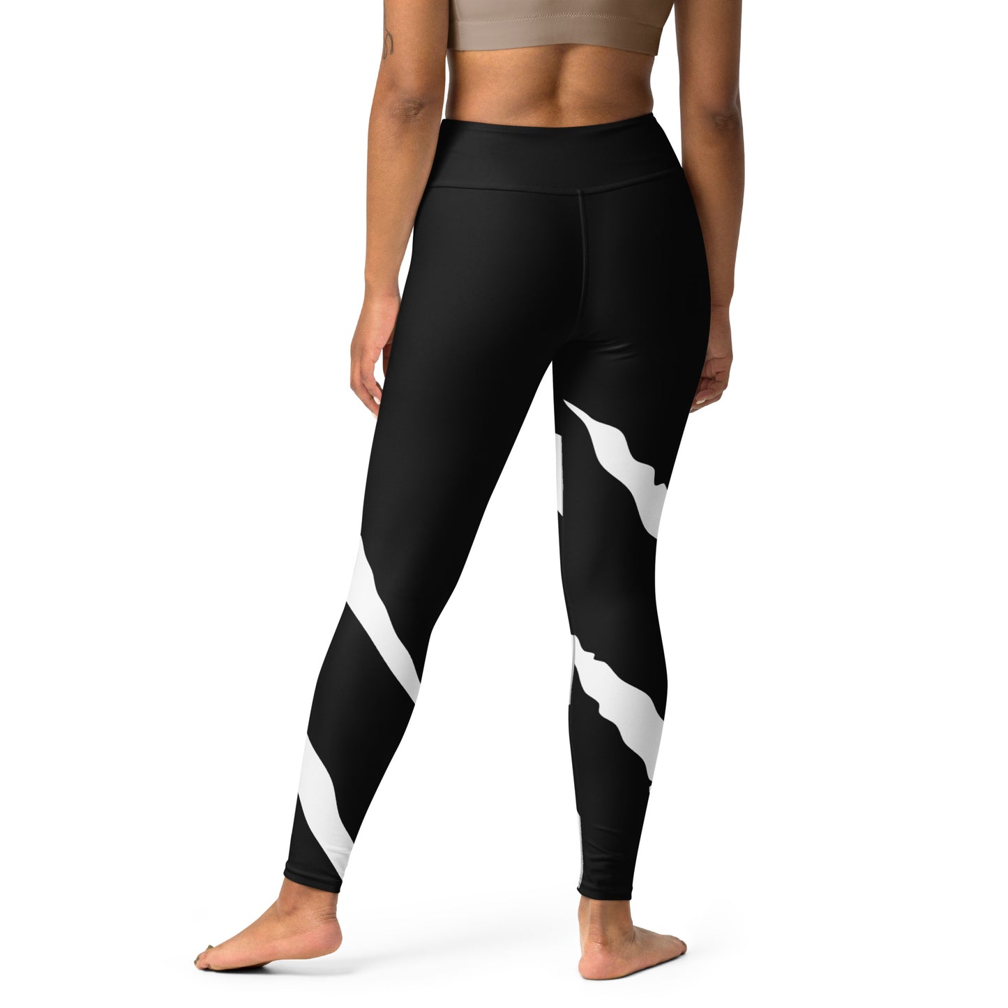 Lady Savage Battle Mark Athletic Leggings - Warrior Laura Black/ White