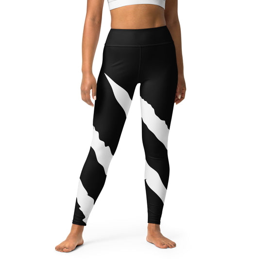 Lady Savage Battle Mark Athletic Leggings - Warrior Laura Black/ White