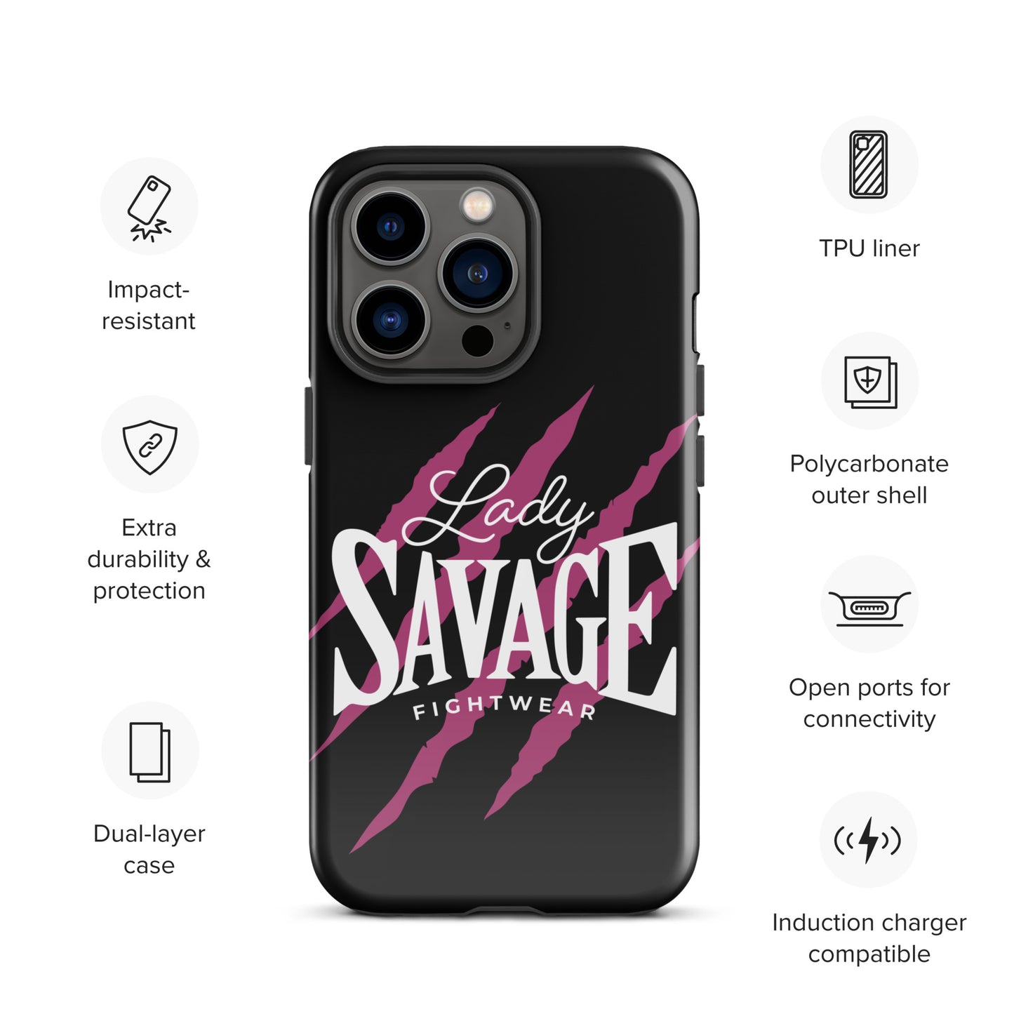 Lady Savage - Warrior Laura Black Tough Case for iPhone®