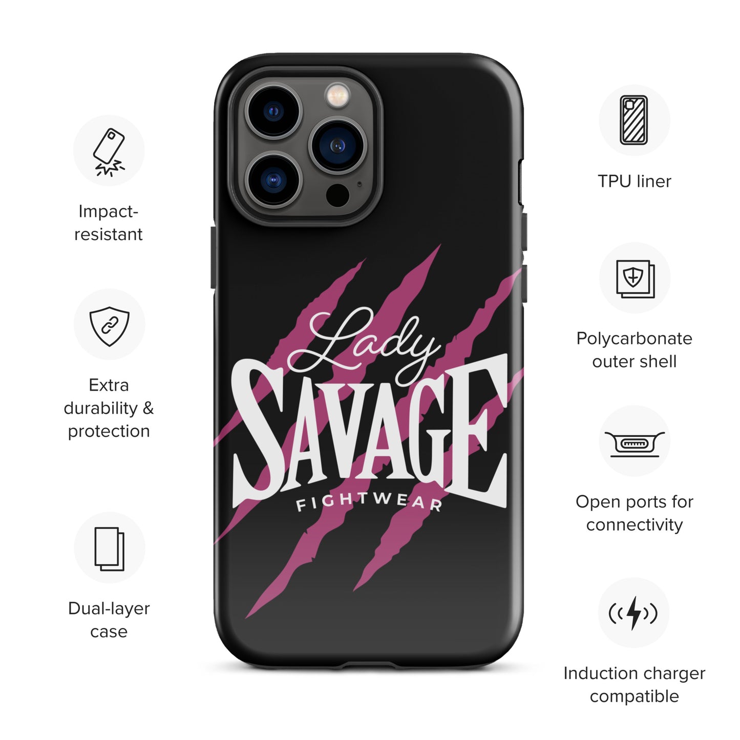 Lady Savage - Warrior Laura Black Tough Case for iPhone®