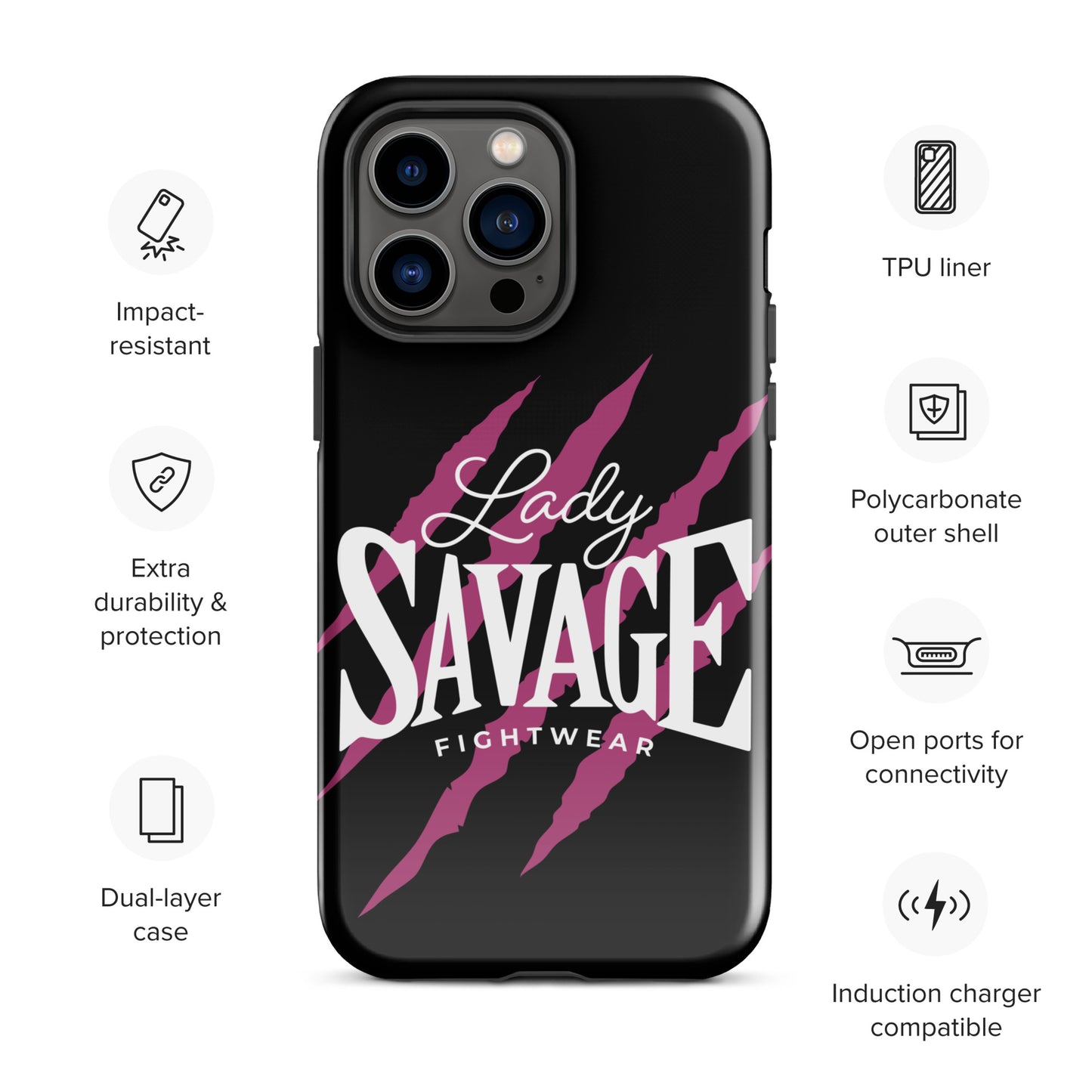 Lady Savage - Warrior Laura Black Tough Case for iPhone®