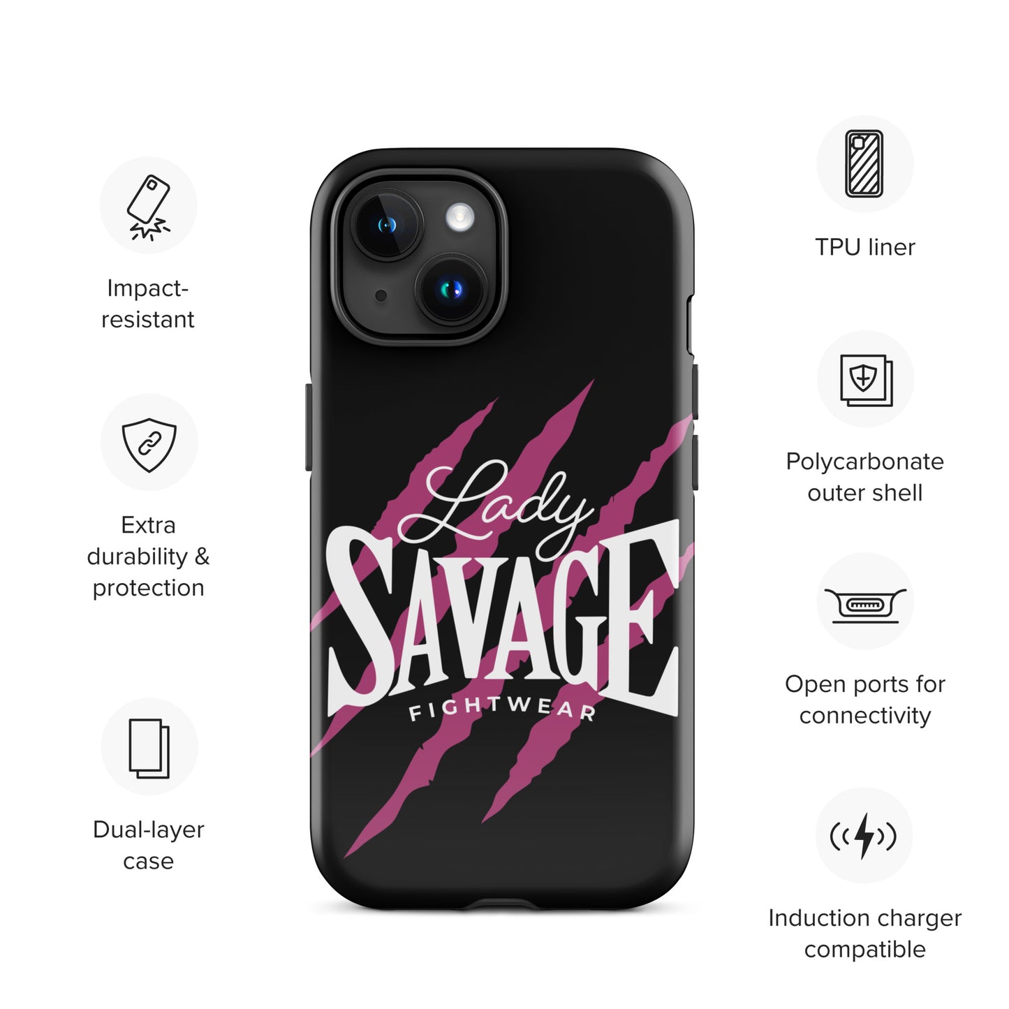 Lady Savage - Warrior Laura Black Tough Case for iPhone®