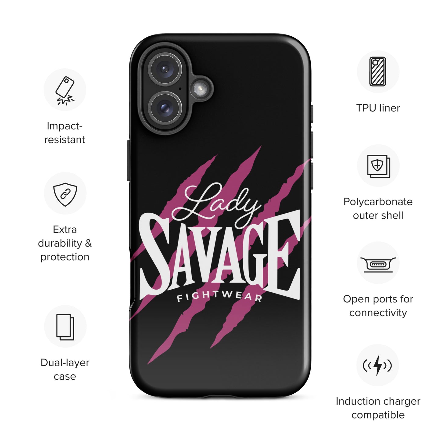 Lady Savage - Warrior Laura Black Tough Case for iPhone®