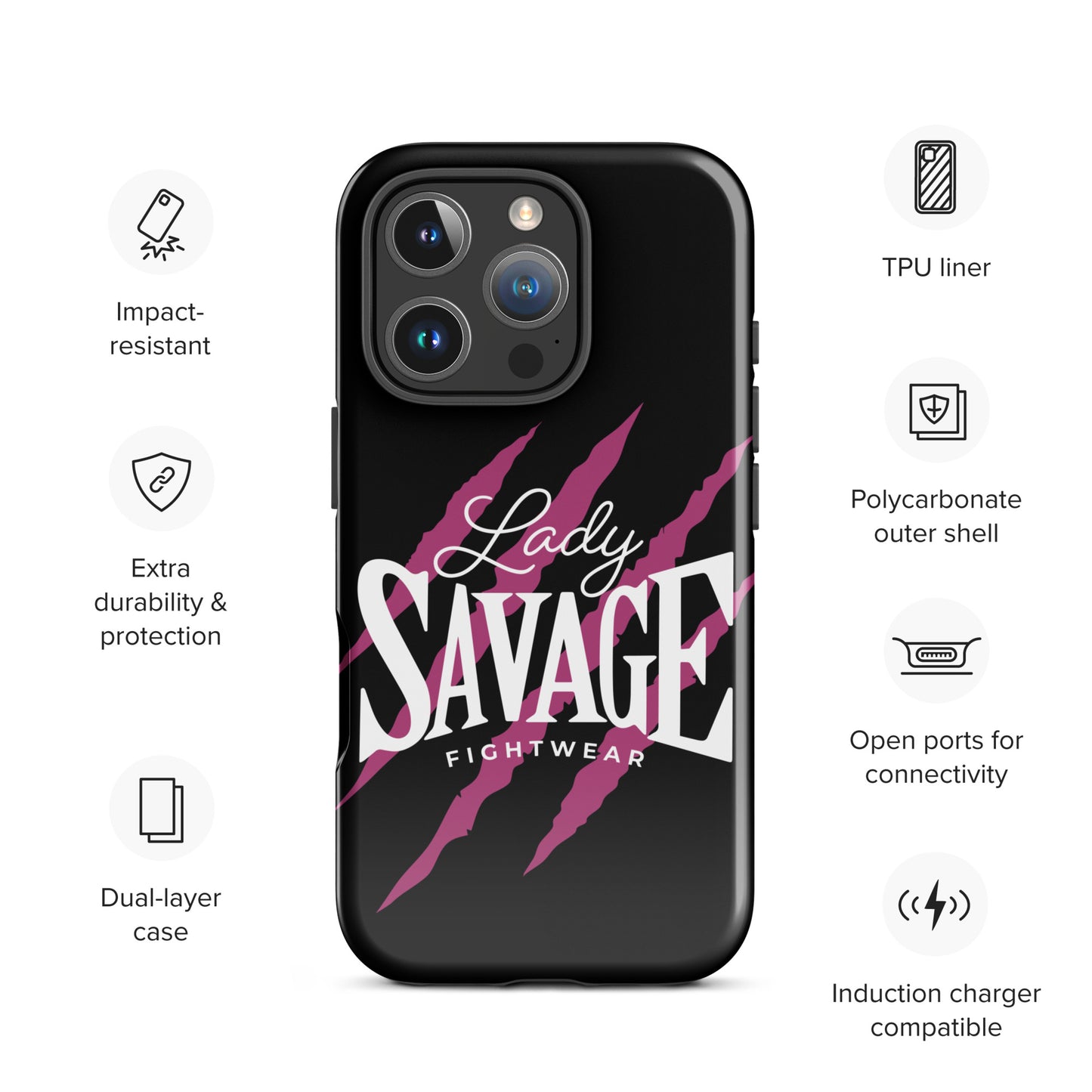 Lady Savage - Warrior Laura Black Tough Case for iPhone®