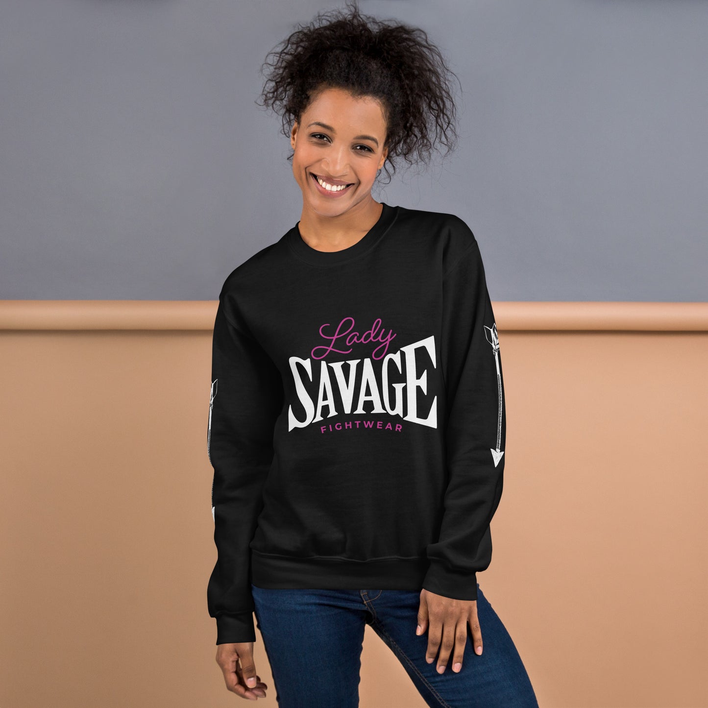 Lady Savage Arrowhead Crew Neck - Warrior Laura Black