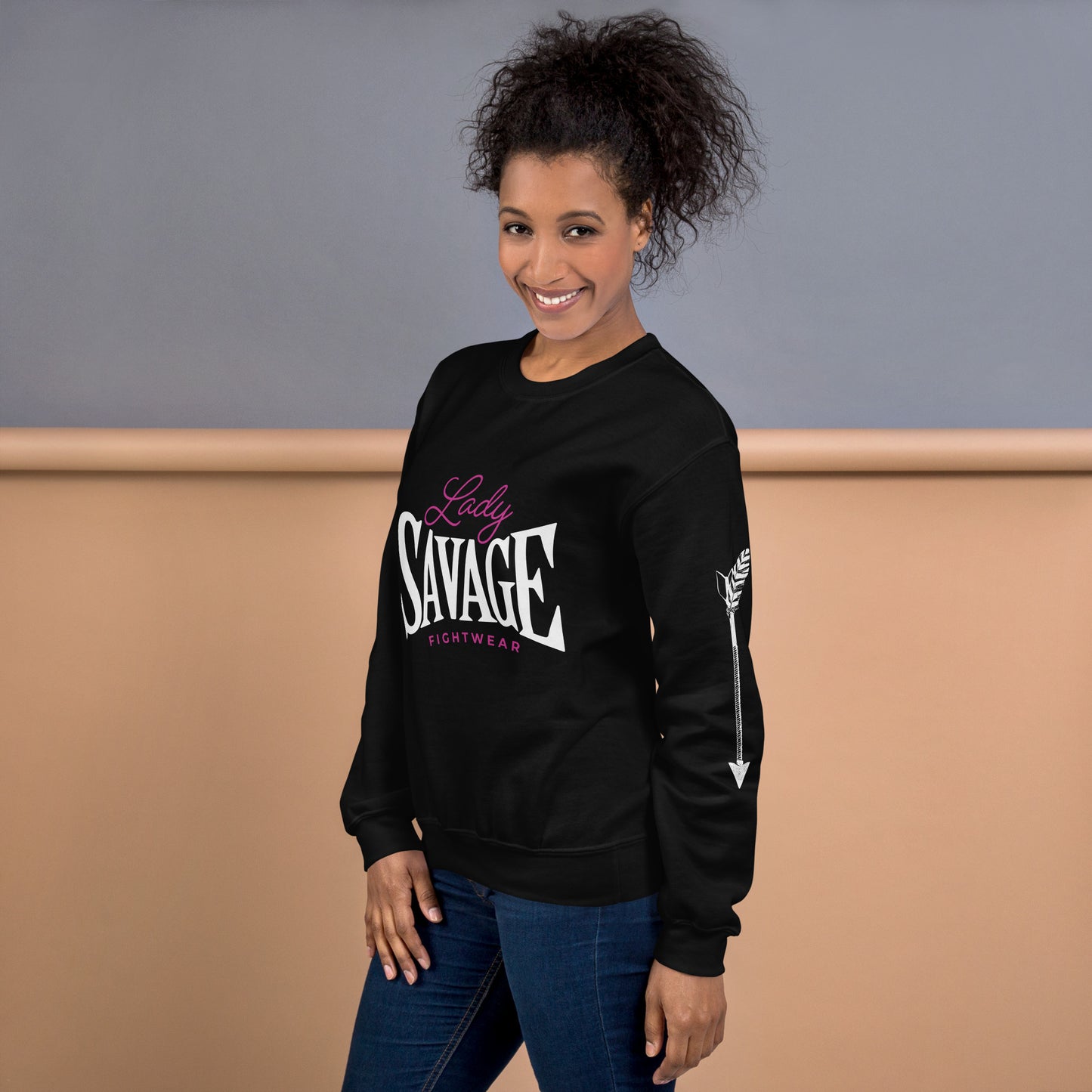 Lady Savage Arrowhead Crew Neck - Warrior Laura Black