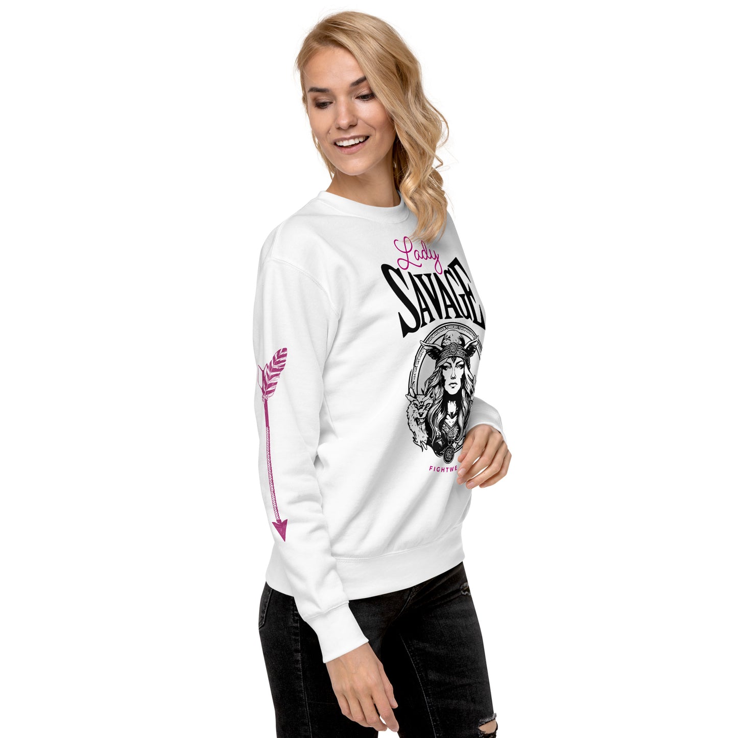 Lady Savage Arrowhead Crew Neck - White Smoke